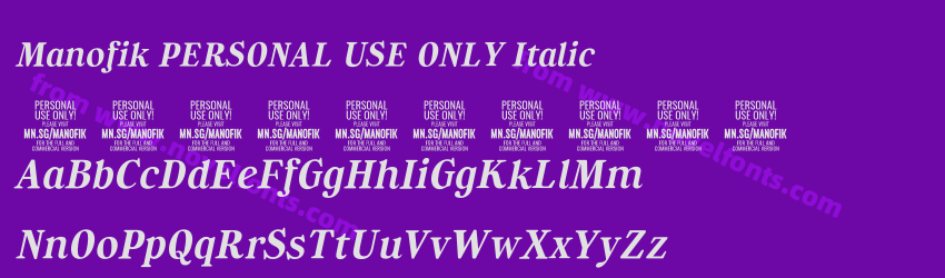 Manofik PERSONAL USE ONLY ItalicPreview