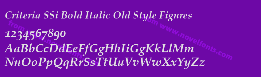 Criteria SSi Bold Italic Old Style FiguresPreview