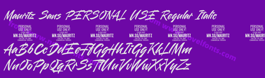 Mauritz Sans PERSONAL USE Regular ItalicPreview