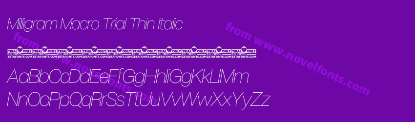 Milligram Macro Trial Thin ItalicPreview