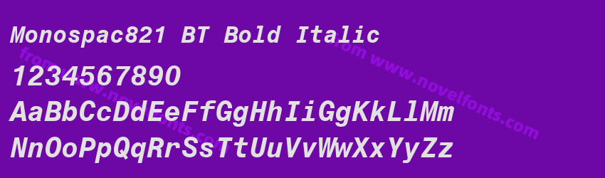 Monospac821 BT Bold ItalicPreview