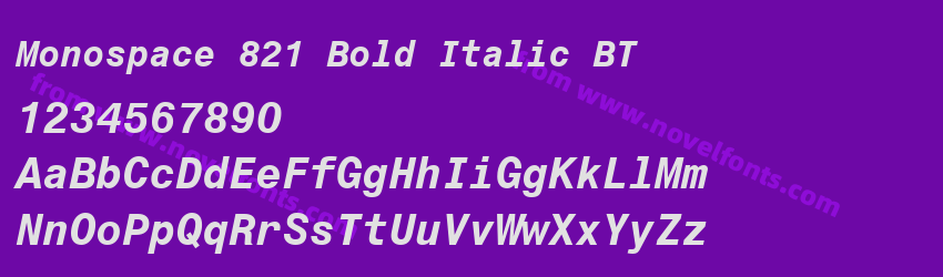 Monospace 821 Bold Italic BTPreview