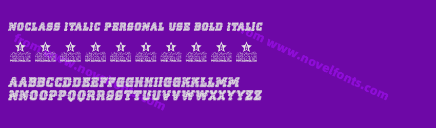 NOCLASS ITALIC PERSONAL USE Bold ItalicPreview