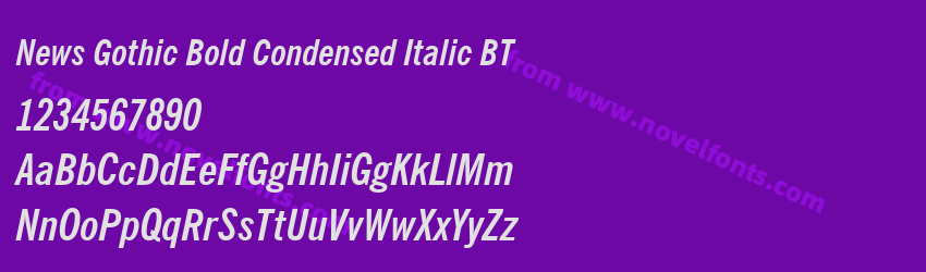 News Gothic Bold Condensed Italic BTPreview