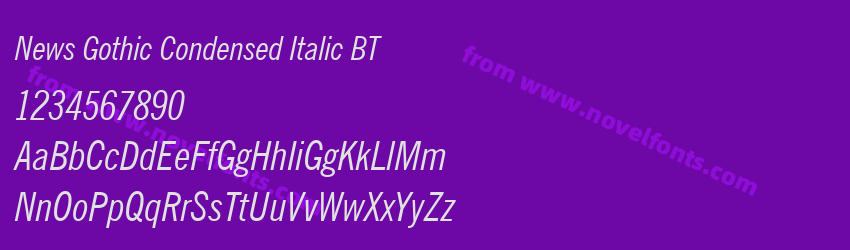 News Gothic Condensed Italic BTPreview