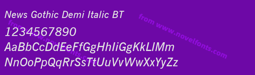 News Gothic Demi Italic BTPreview