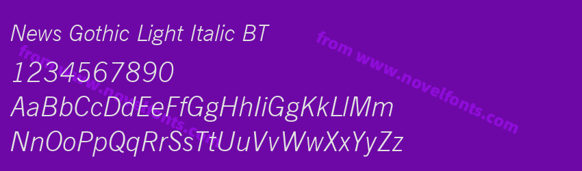 News Gothic Light Italic BTPreview