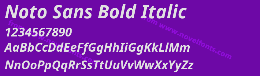 Noto Sans Bold ItalicPreview