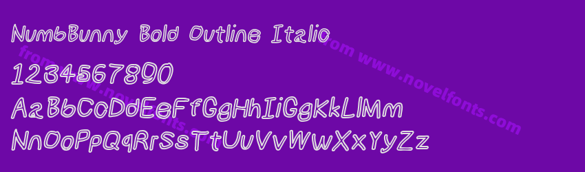 NumbBunny Bold Outline ItalicPreview