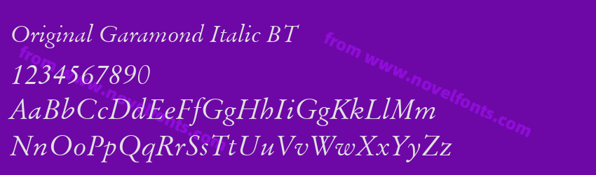 Original Garamond Italic BTPreview