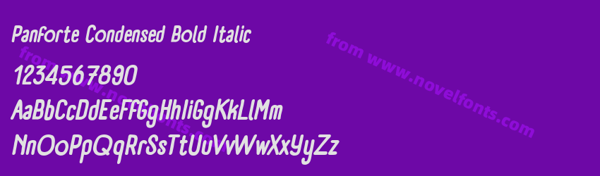 Panforte Condensed Bold ItalicPreview