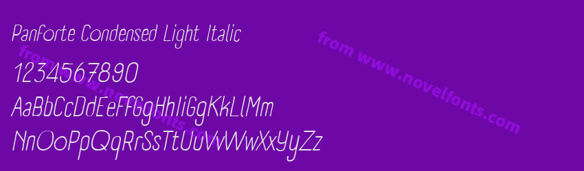 Panforte Condensed Light ItalicPreview