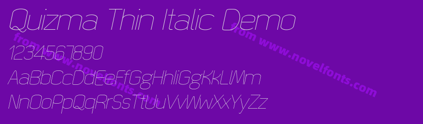 Quizma Thin Italic DemoPreview