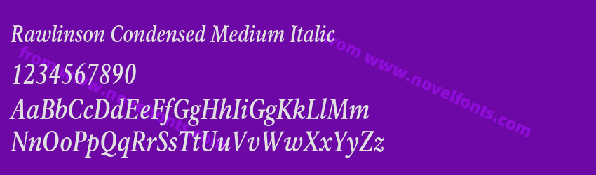 Rawlinson Condensed Medium ItalicPreview