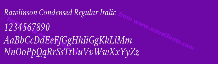 Rawlinson Condensed Regular ItalicPreview