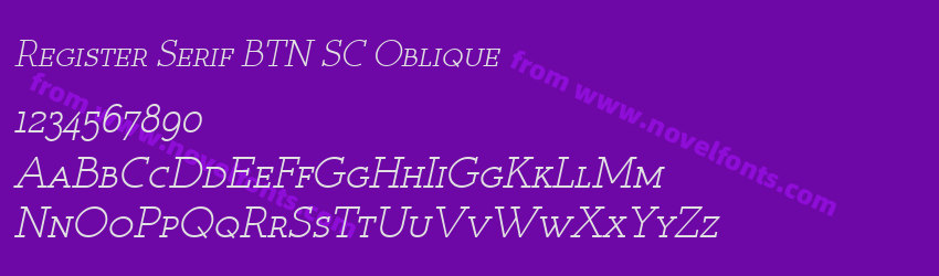 Register Serif BTN SC ObliquePreview