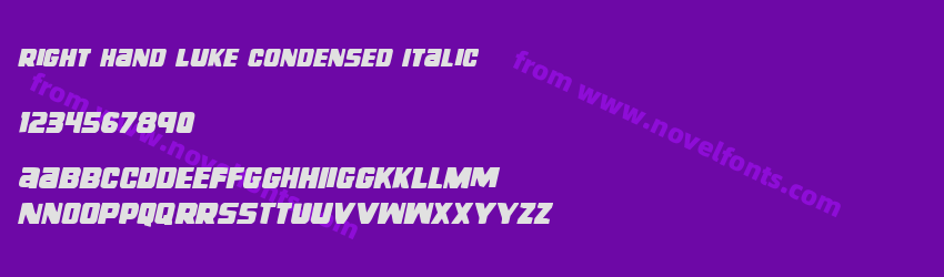 Right Hand Luke Condensed ItalicPreview