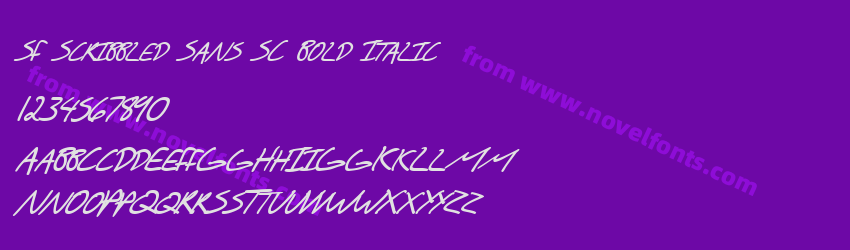 SF Scribbled Sans SC Bold ItalicPreview