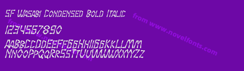 SF Wasabi Condensed Bold ItalicPreview