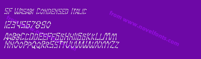 SF Wasabi Condensed ItalicPreview