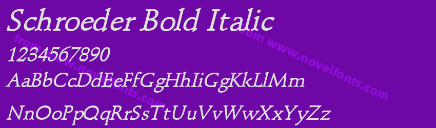 Schroeder Bold ItalicPreview