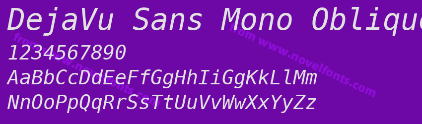 DejaVu Sans Mono ObliquePreview