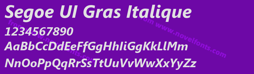 Segoe UI Gras ItaliquePreview