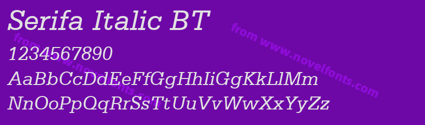 Serifa Italic BTPreview