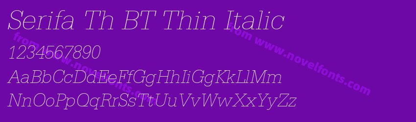 Serifa Th BT Thin ItalicPreview