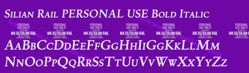 Silian Rail PERSONAL USE Bold ItalicPreview