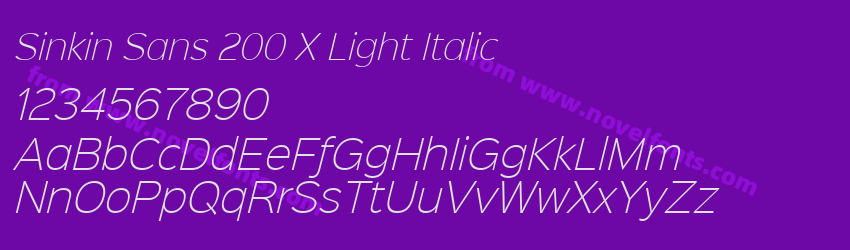 Sinkin Sans 200 X Light ItalicPreview