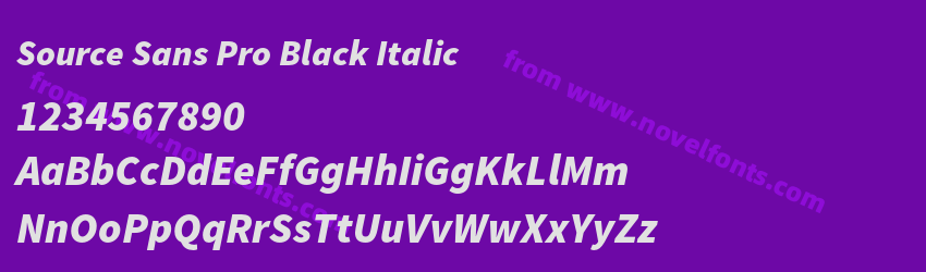 Source Sans Pro Black ItalicPreview