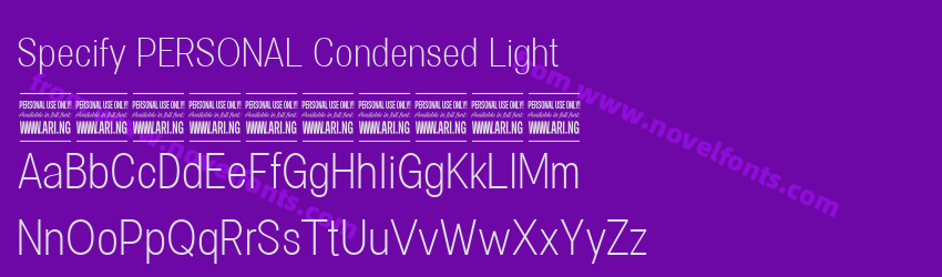 Specify PERSONAL Condensed LightPreview