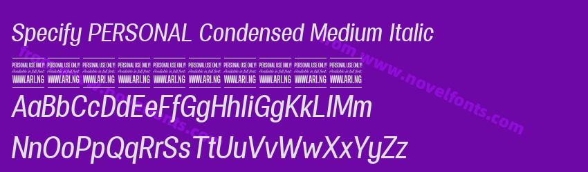 Specify PERSONAL Condensed Medium ItalicPreview