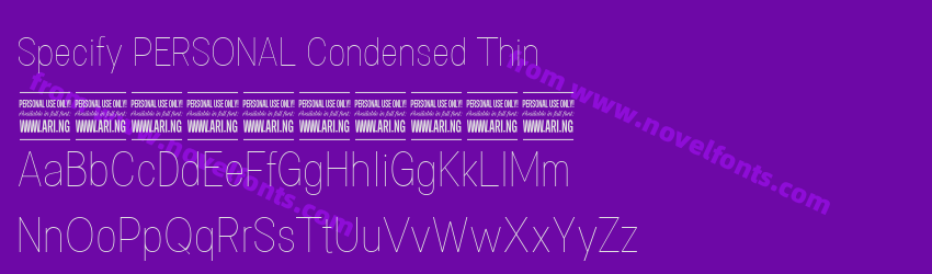 Specify PERSONAL Condensed ThinPreview