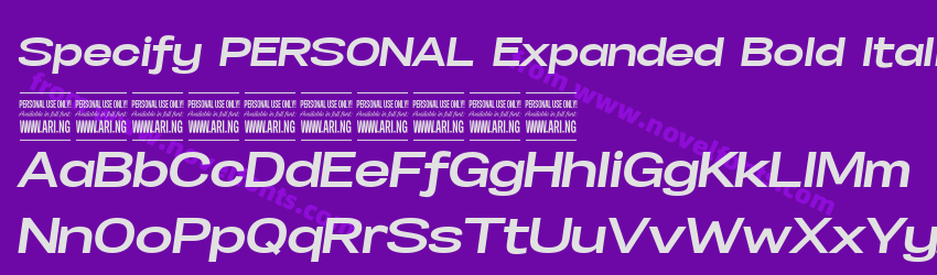 Specify PERSONAL Expanded Bold ItalicPreview