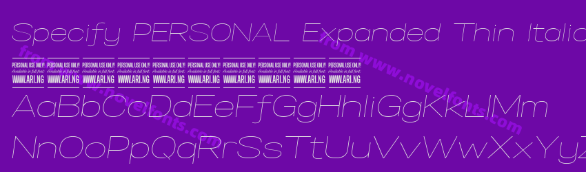 Specify PERSONAL Expanded Thin ItalicPreview