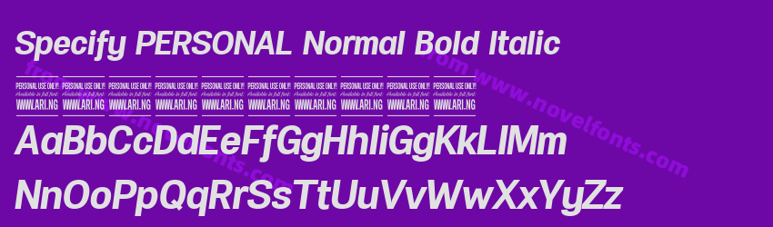 Specify PERSONAL Normal Bold ItalicPreview