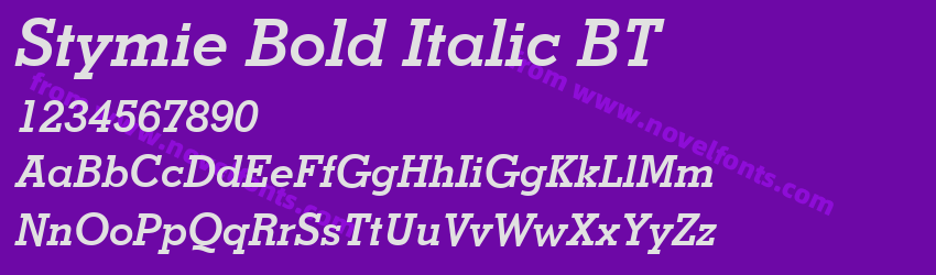 Stymie Bold Italic BTPreview