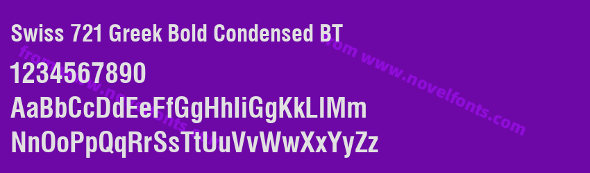 Swiss 721 Greek Bold Condensed BTPreview