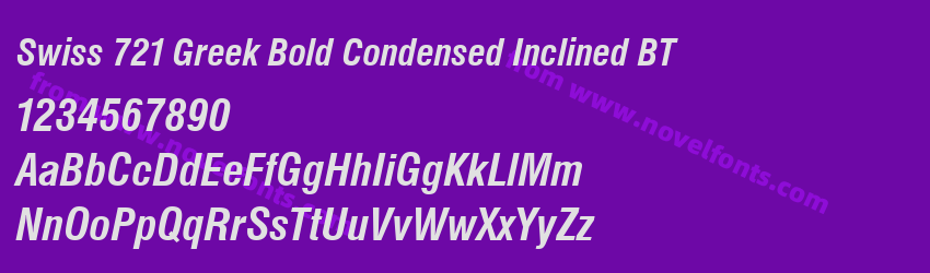 Swiss 721 Greek Bold Condensed Inclined BTPreview