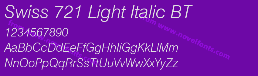 Swiss 721 Light Italic BTPreview