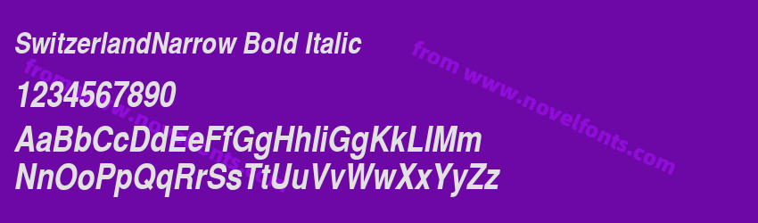 SwitzerlandNarrow Bold ItalicPreview