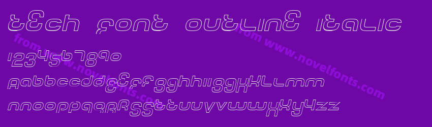 Tech Font Outline ItalicPreview