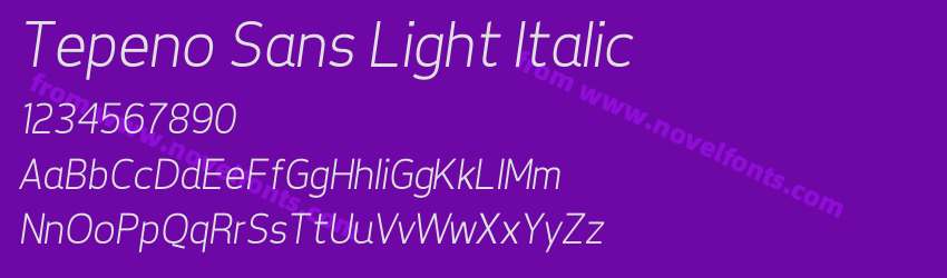 Tepeno Sans Light ItalicPreview