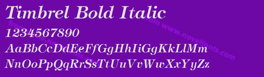 Timbrel Bold ItalicPreview