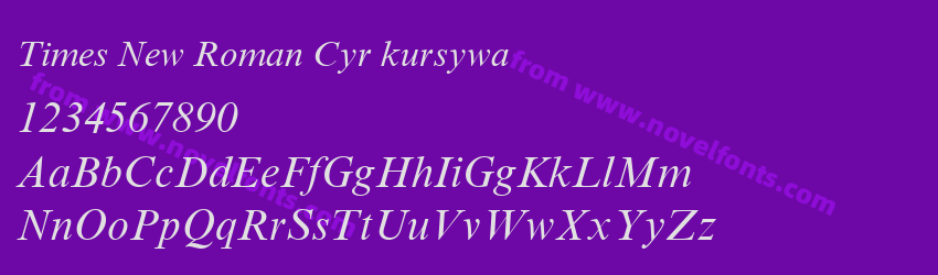 Times New Roman Cyr kursywaPreview