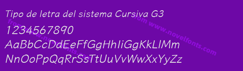 Tipo de letra del sistema Cursiva G3Preview