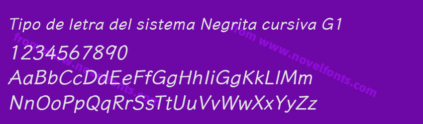 Tipo de letra del sistema Negrita cursiva G1Preview