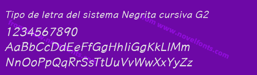 Tipo de letra del sistema Negrita cursiva G2Preview